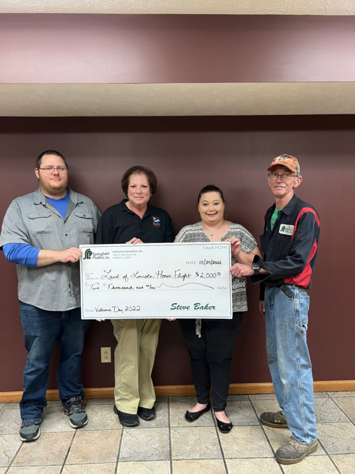 Springfield Plastics Donates $2,000 to Land of Lincoln Honor Flight